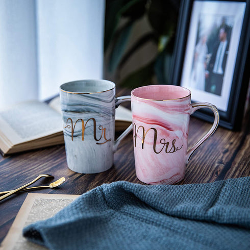 Mr and Mrs Coffee Mugs Set - Unique Wedding Gifts For Bride and Groom